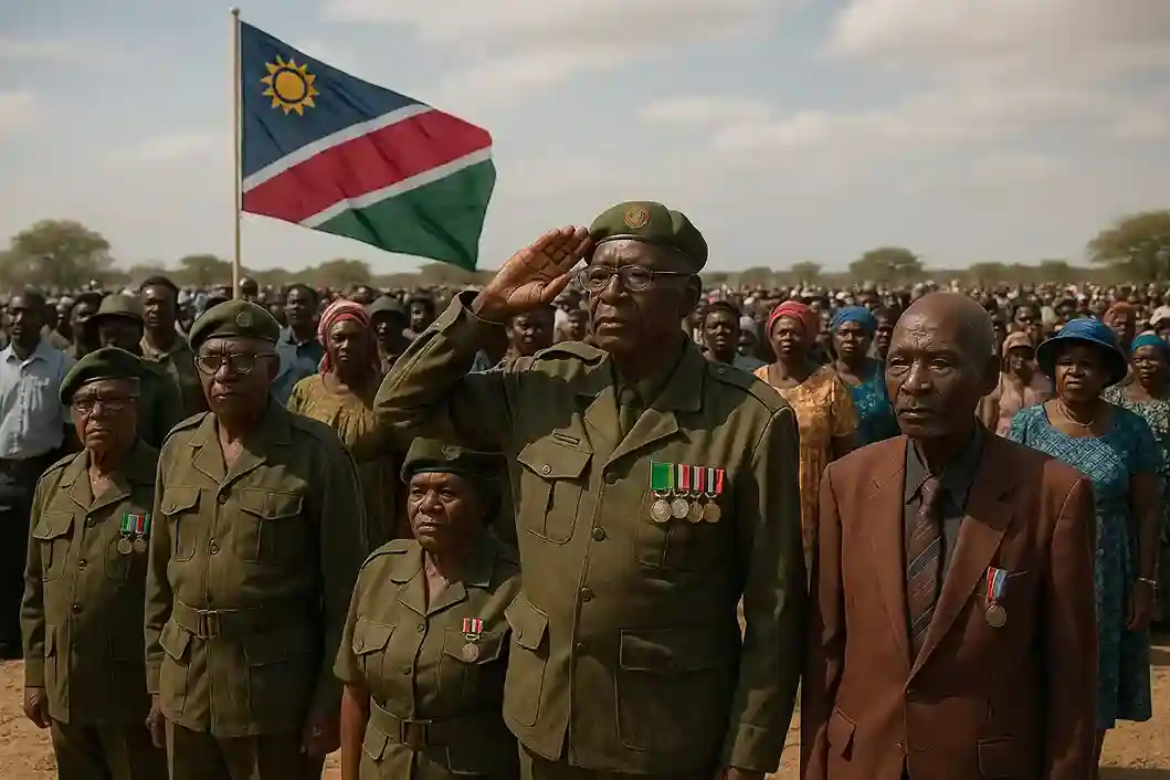 A monument at the Heroes' Acre in Windhoek, Namibia, dedicated to the nation's independence.