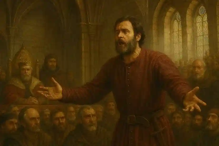 A photo of Rahul Gandhi speaking to the press, with a determined expression, holding a copy of a bill.