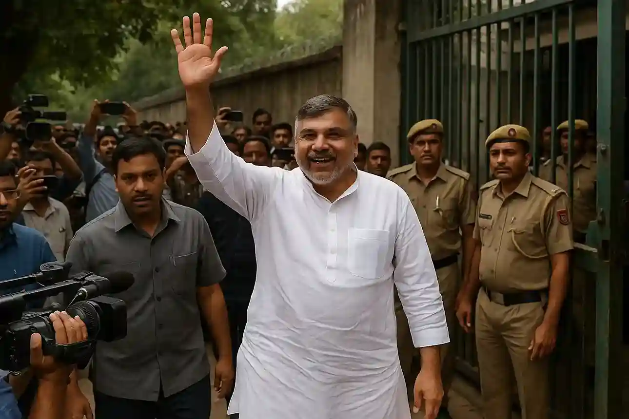 A portrait of AAP leader and MP Sanjay Singh.