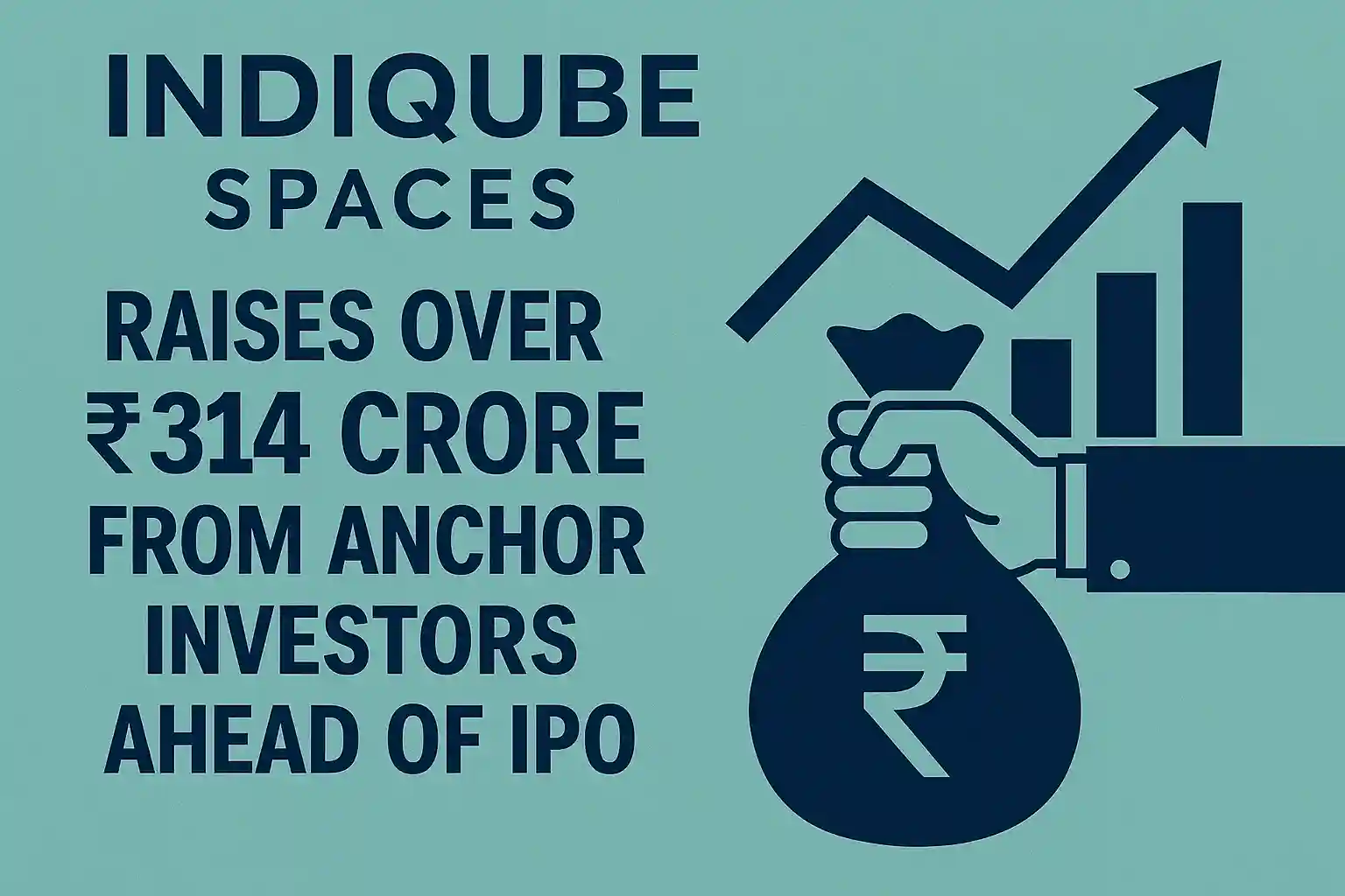 A modern, well-lit office building with the IndiQube logo, representing a managed workspace solution.