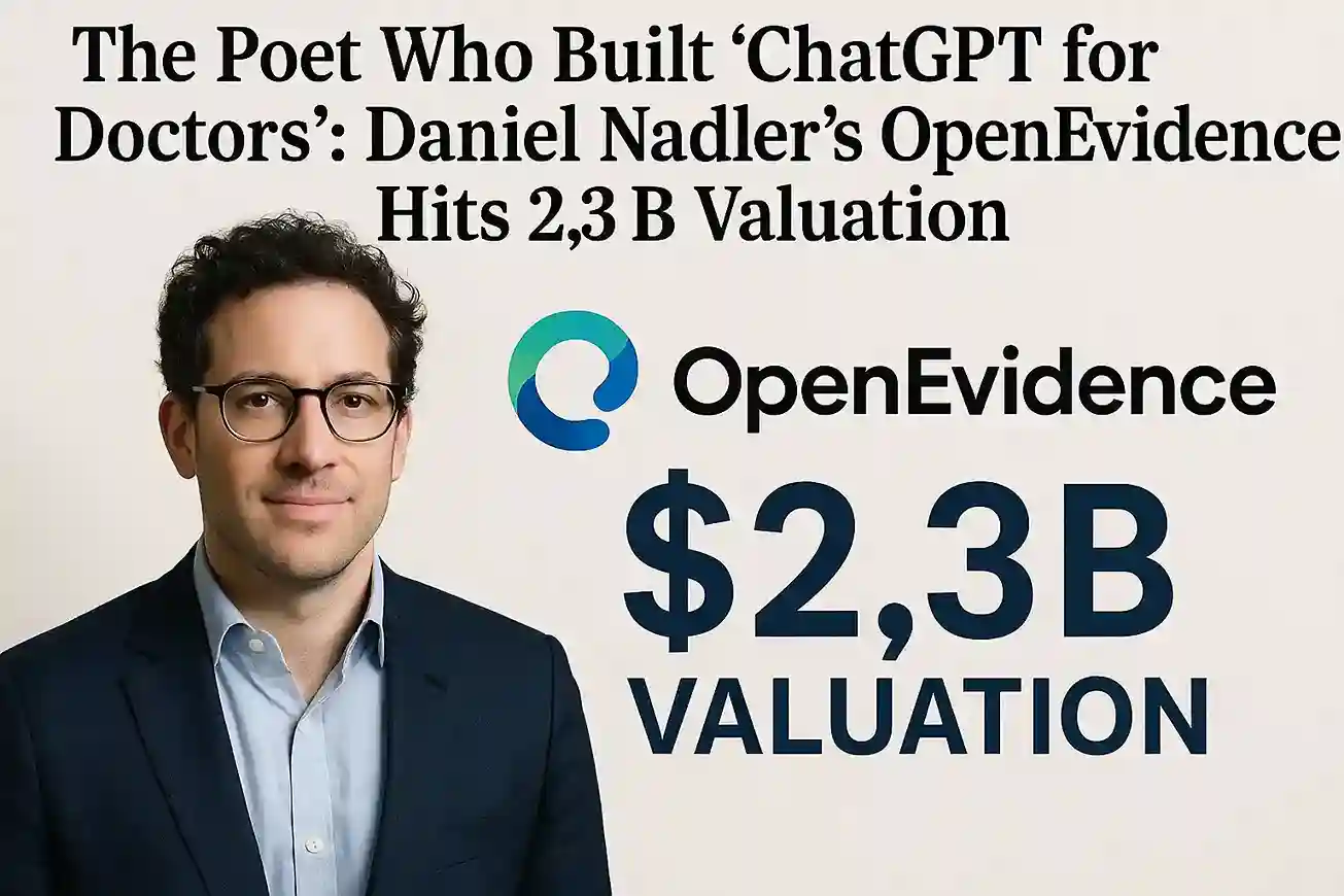 A professional portrait of Daniel Nadler, founder of AI healthcare company OpenEvidence.