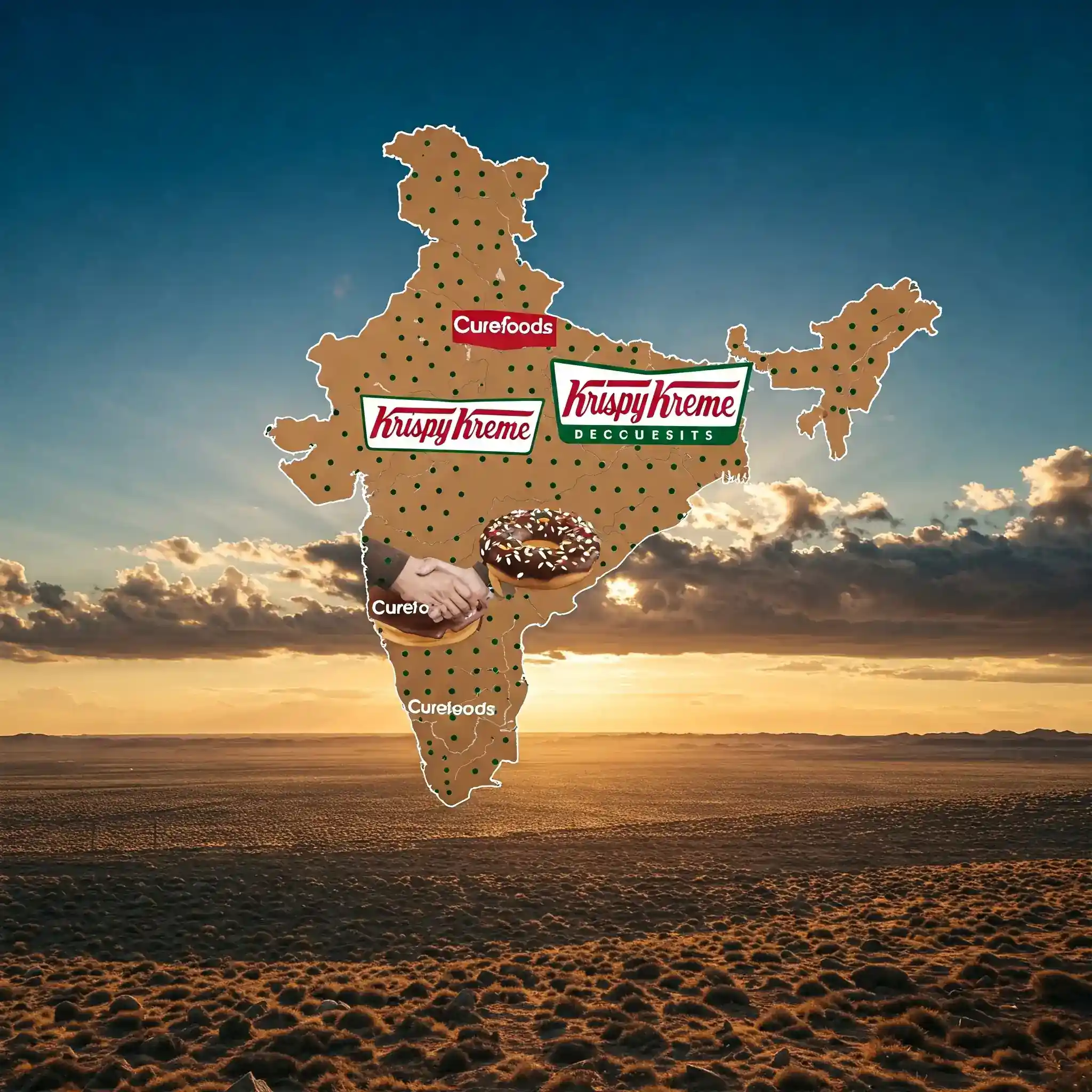 Krispy Kreme doughnuts and Curefoods logo