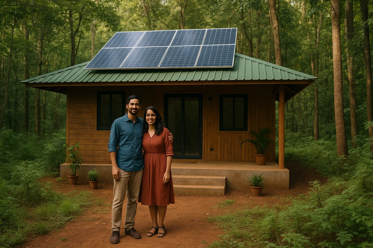 A cozy, solar-powered forest retreat nestled in the Dandeli wilderness